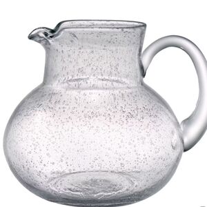 Clear Blown Glass Pitcher with Handle